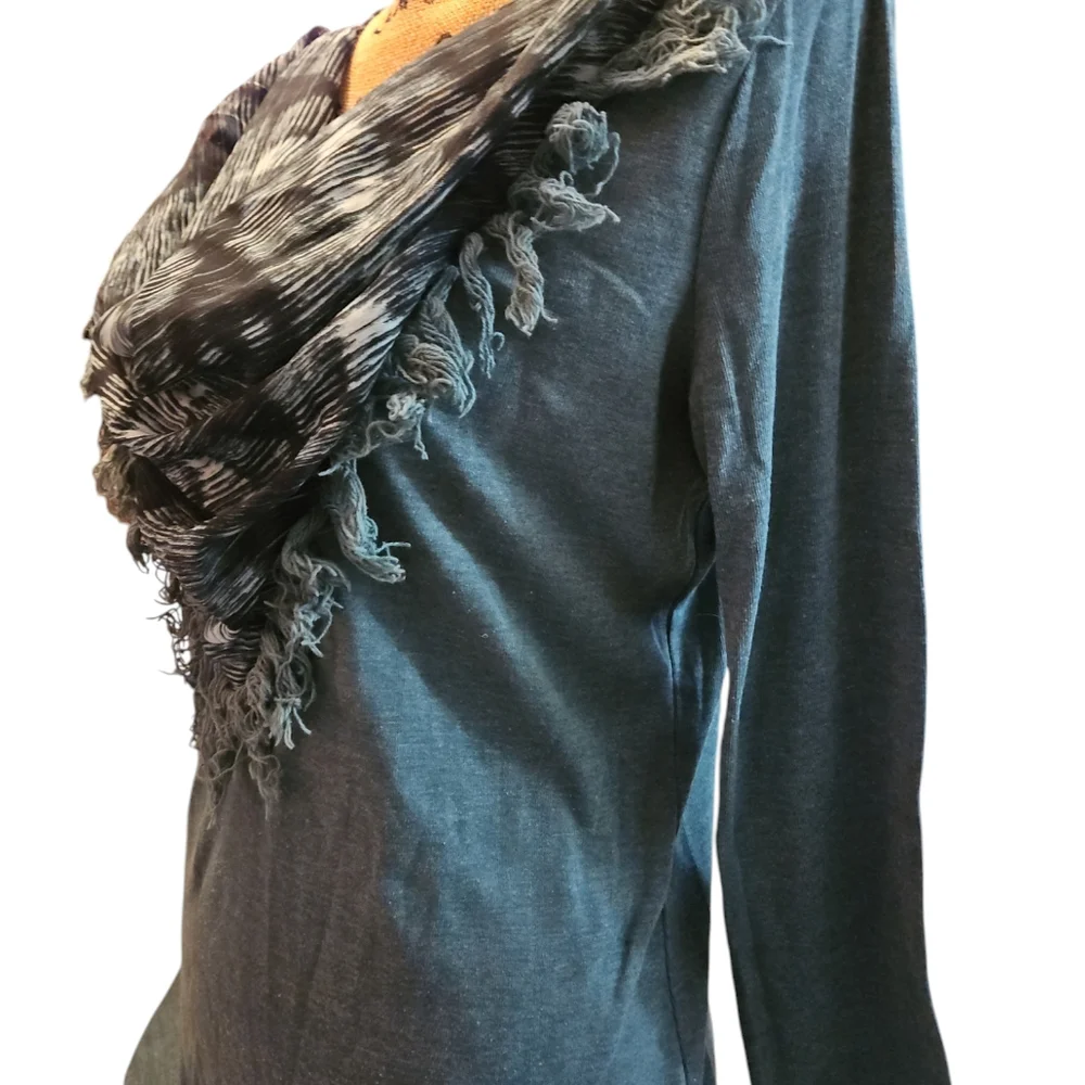 Signature Weekend Green Sweater Scarf Set Womens Sz L